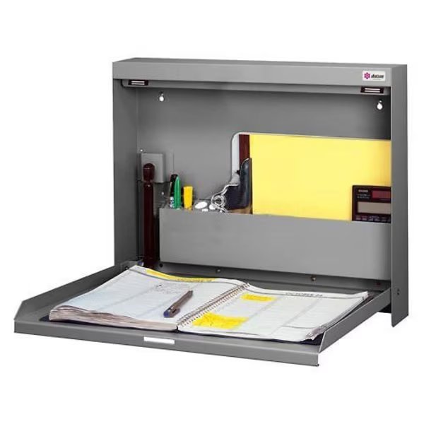 Wallwrite Fold-up Desk, Non-Locking, 20W x 3-3/8D x 16-3/8H, Gray, Datum, Mfr#: WW-101-T47